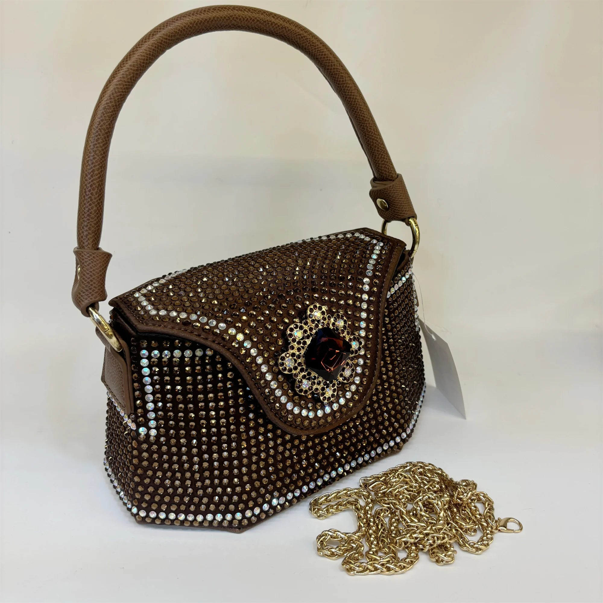 2025 Fashion Luxury Rhinestone Diamonds Shoulder Handbags For Women Thick Chain Crossbody Bag Ladies Handbag F5-823-5