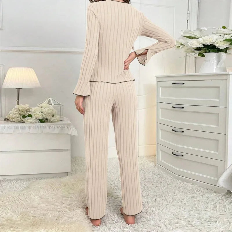 Women's Two-piece Pajamas Autumn And Winter Home Warm Casual, Fashionable And Wearable Home Clothes Set For Women