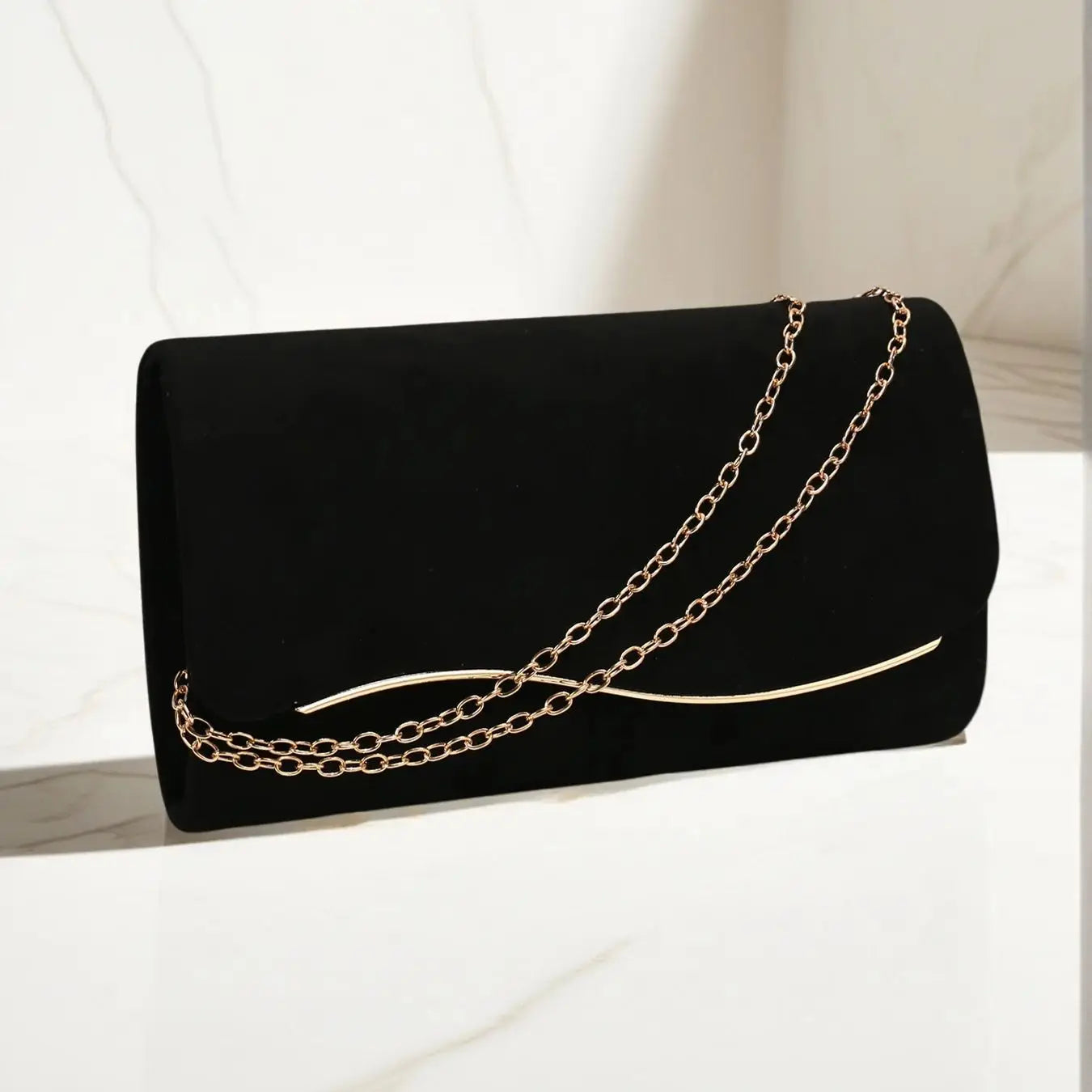 Velvet Women Evening Bags Envelope Design Party Wedding Clutch Bags With Shoulder Chain Cover Handbags Metal Purse