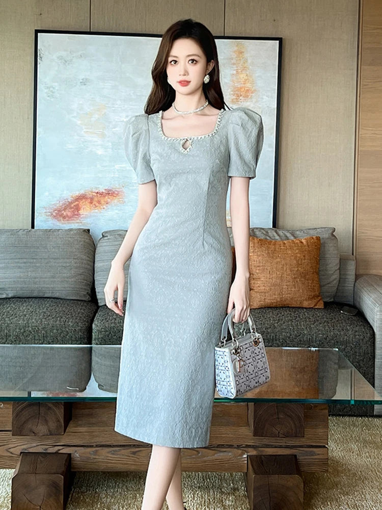 Elegant Vintage Midi Dress