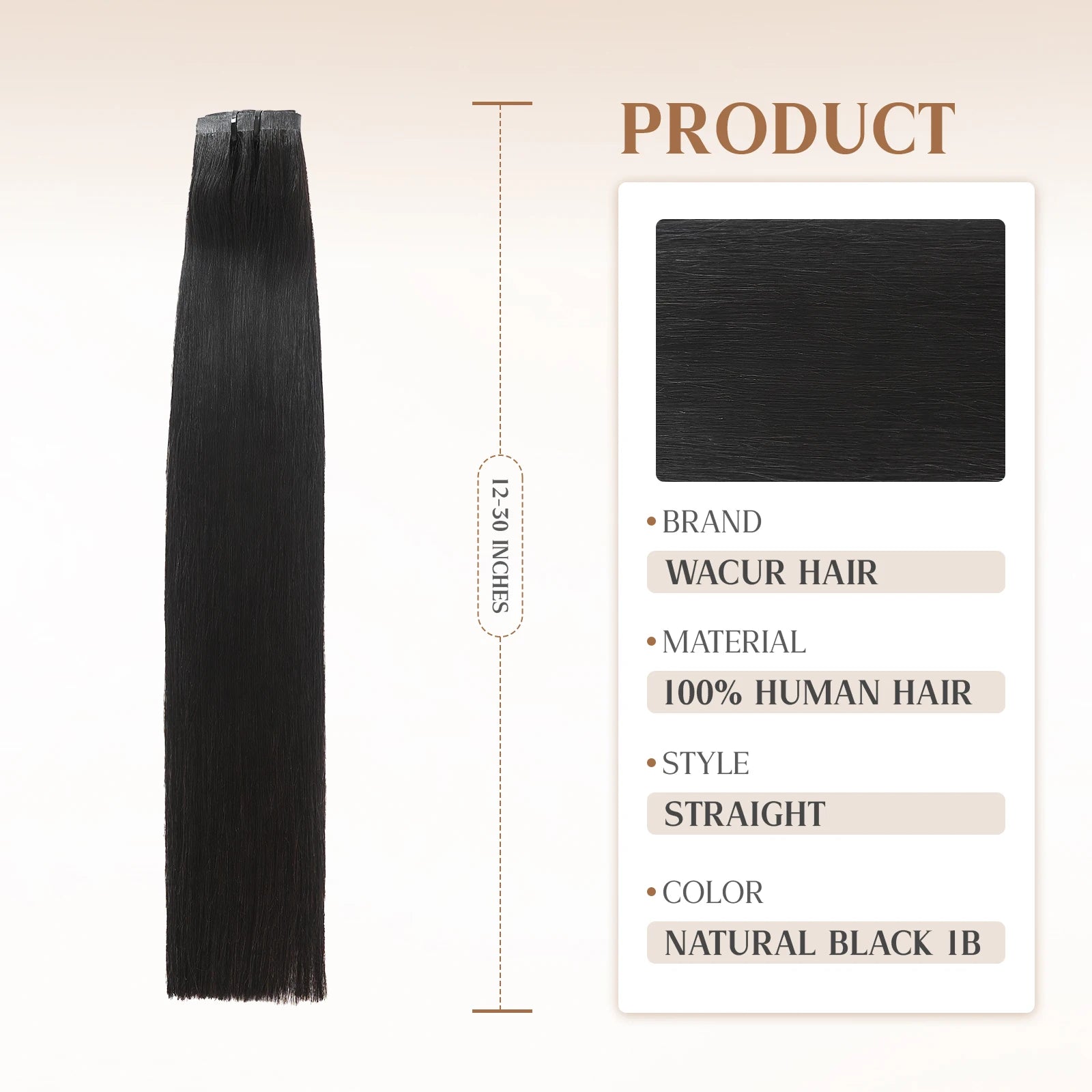 WACUR Yaki And Straight Real Person Clip on Hair 100% Natural Virgin Hair, 110g/6pcs, Invisible Seamless Weft Braided Hair