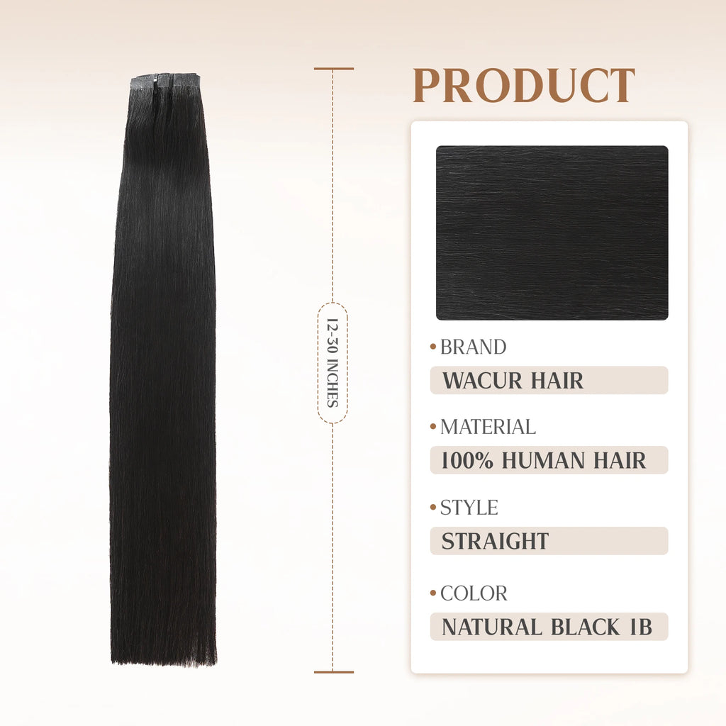 WACUR Yaki And Straight Real Person Clip on Hair 100% Natural Virgin Hair, 110g/6pcs, Invisible Seamless Weft Braided Hair