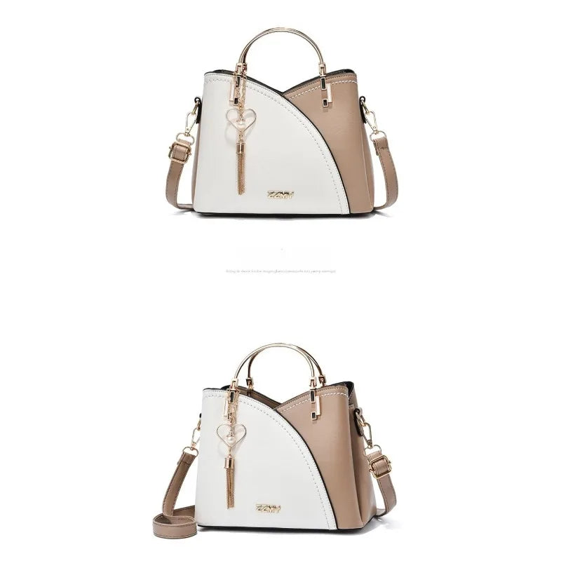 Fashionable handbag Korean color-blocking large capacity women's bag fashionable one-shoulder crossbody bag bucket bag