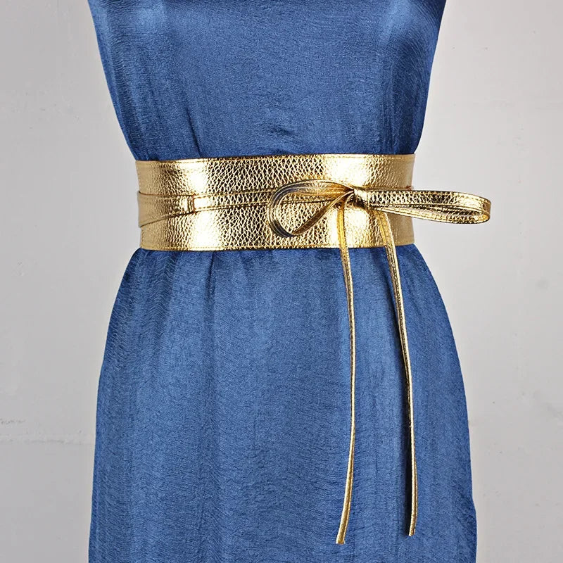 2023 New Designer Women Lace Up Belt New BowKnot Belts for Women Gold Silver Waistband Derss Belt