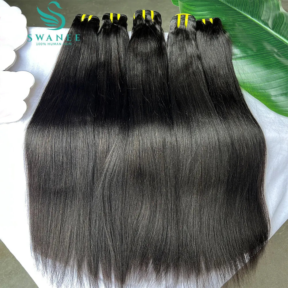 Light Yaki Straight 100% Raw Unprocessed Virgin Human Hair Extensions Wholesale for Black Human Hair Weave Bundle Salon Supply