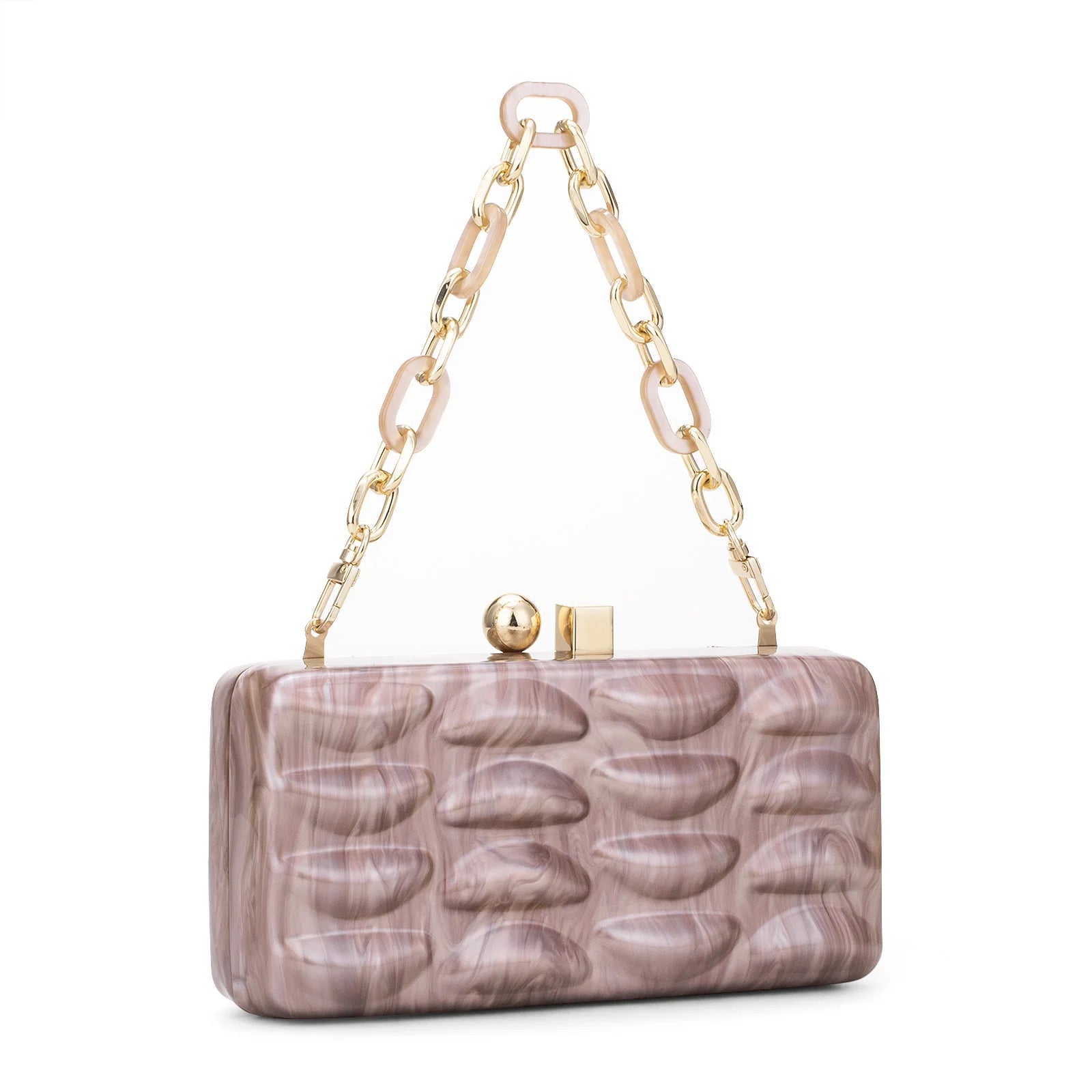 Luxury Evening Bag For Women Elegant Acrylic Hard Surface Ladies Clutch 5 Color Hangbag Party Wedding Shoulder Bags 2024 Fashion