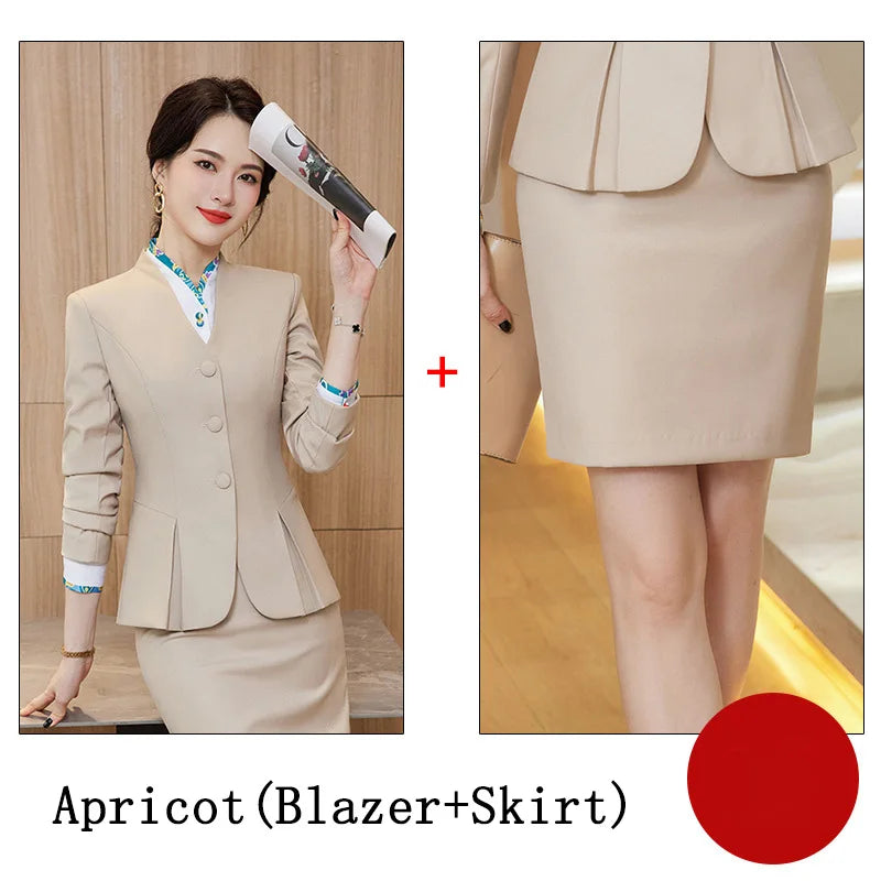 Women Business Skirt Suits Spring Formal Uniform Styles Blazers Feminino for Women Professional Office Work Wear Outfits Set