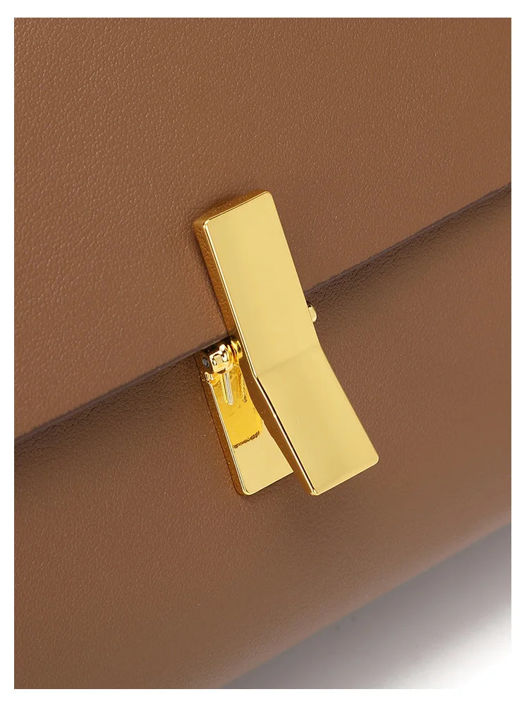 Retro Texture Women's Bag New Fashion With Simple Oblique Span Shoulder Bag Atmospheric Lock Underarm Bag