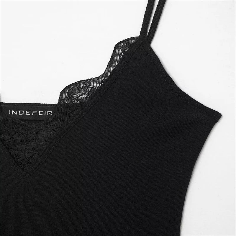 Women's Lace-Trim Cami Top, 3 Colors Available, V-Neck, Thin Straps, Sleeveless Casual Basic Tank