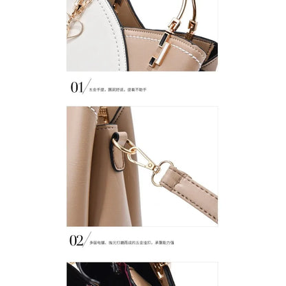 Fashionable handbag Korean color-blocking large capacity women's bag fashionable one-shoulder crossbody bag bucket bag