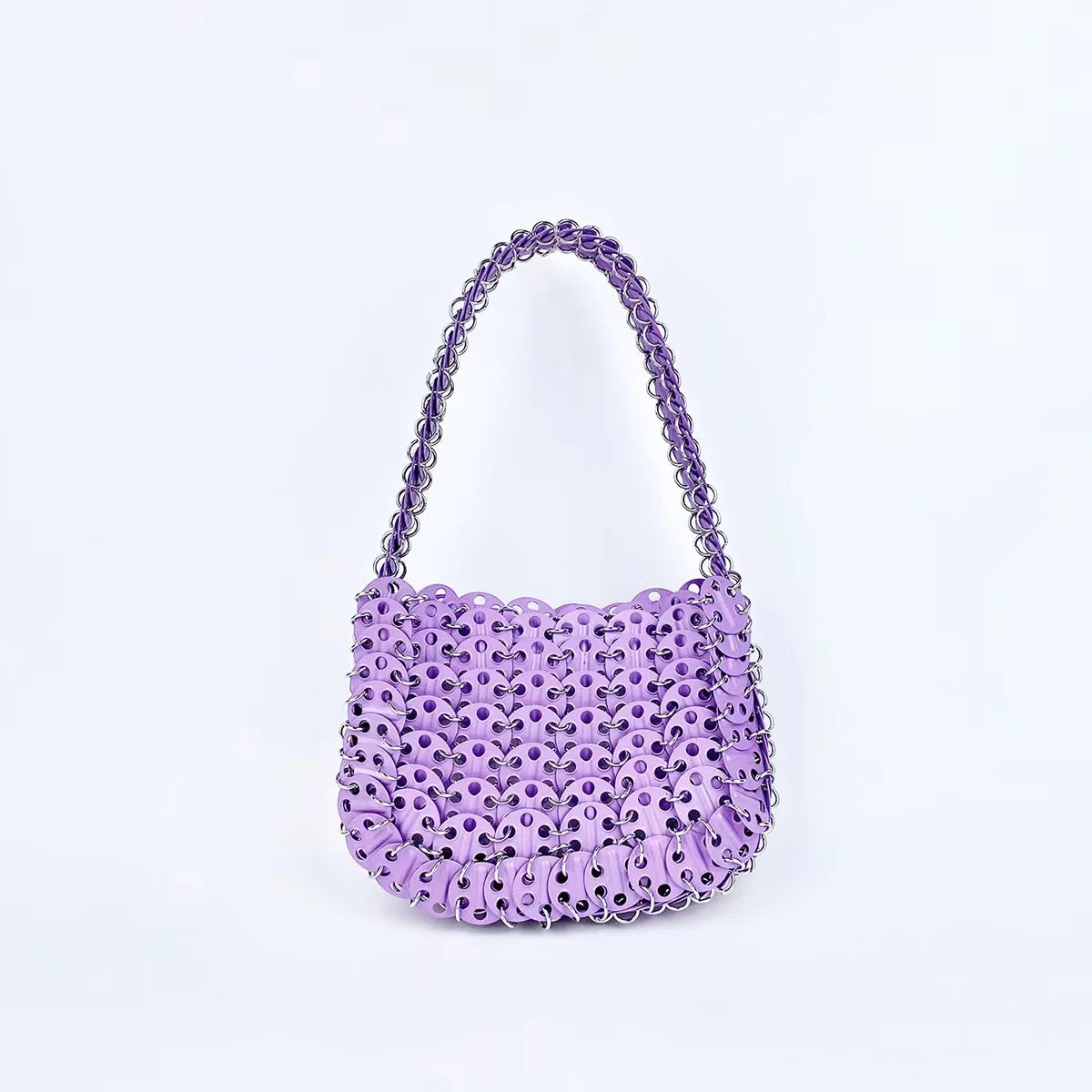 Bling Shiny Metal Sequined Dumpling Bag Woven Handmade Women Handbag Fashion Evening Bag Wedding Party Clutch Purse Shoulder Bag
