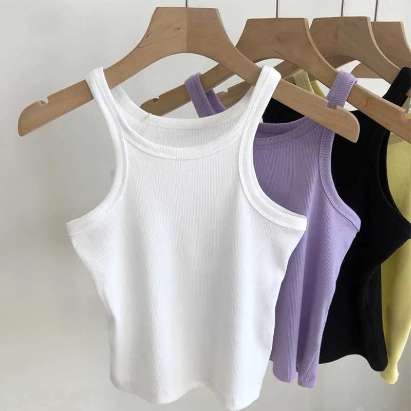 2024 Women Tank Tops Sexy Cropped Top Female Women Summer Camisole Camis Black White Sport Clothes For Women