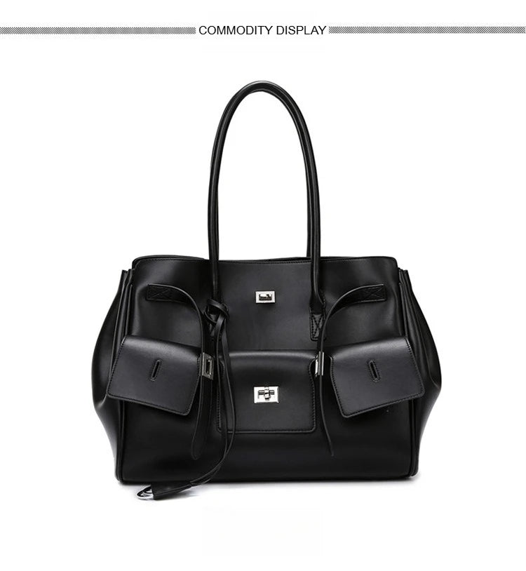 New Women's PU Leather Tote Bag Fashion Simple Ladies Handbag Female Large Capacity High Quality Shoulder Bag