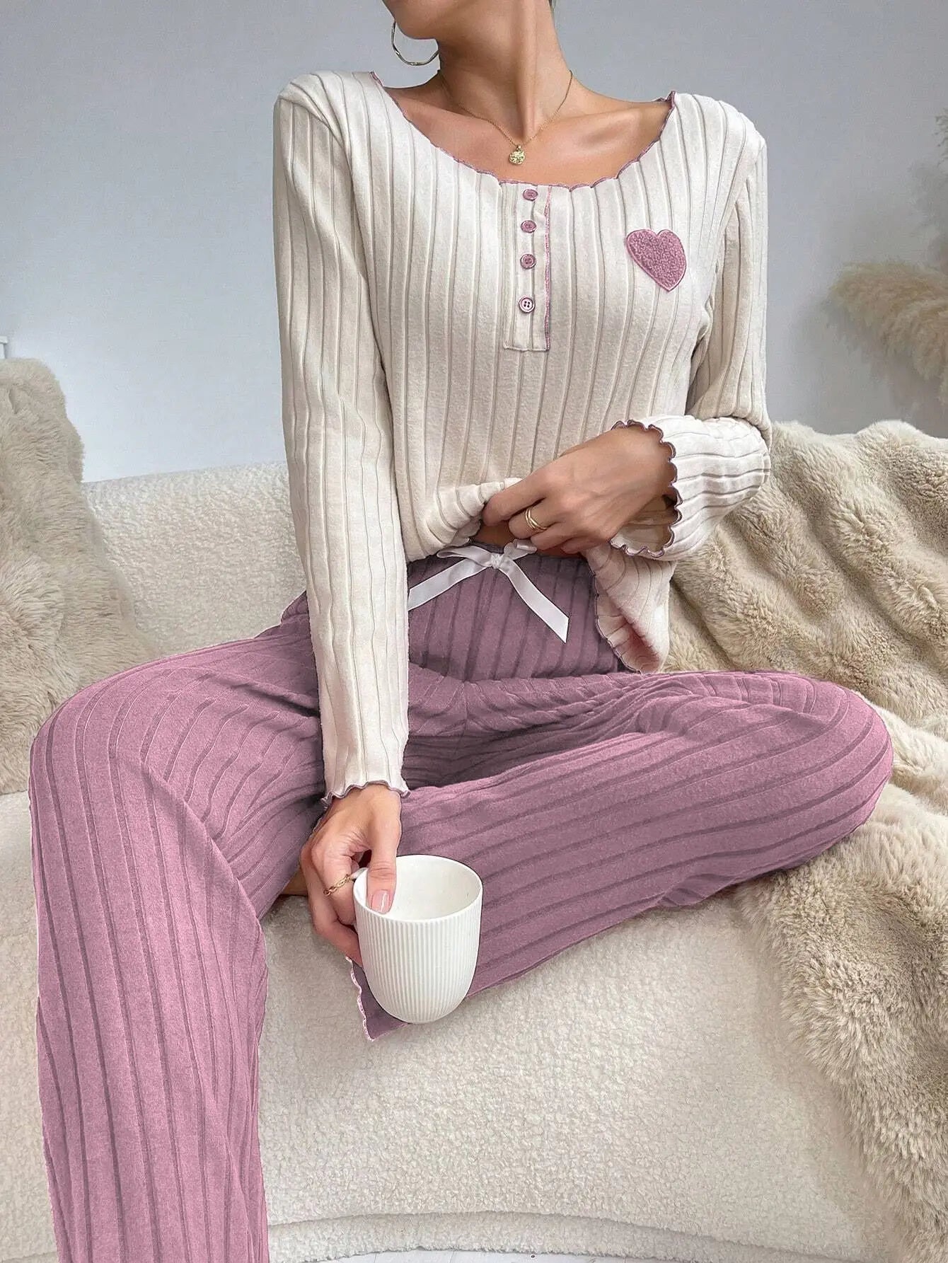 Hearts Lounge Pants Set