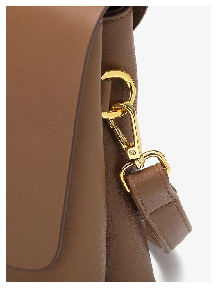 Retro Texture Women's Bag New Fashion With Simple Oblique Span Shoulder Bag Atmospheric Lock Underarm Bag