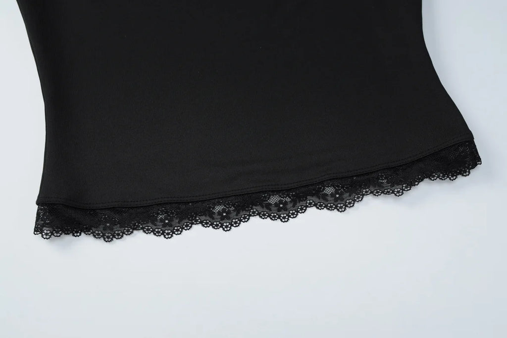 FDYOUI Lace Patchwork Long Sleeve T-shirts Streetwear Y2K Woman Clothes Casual Fashion Square Collar Slim Pink Tee Shirt Tops