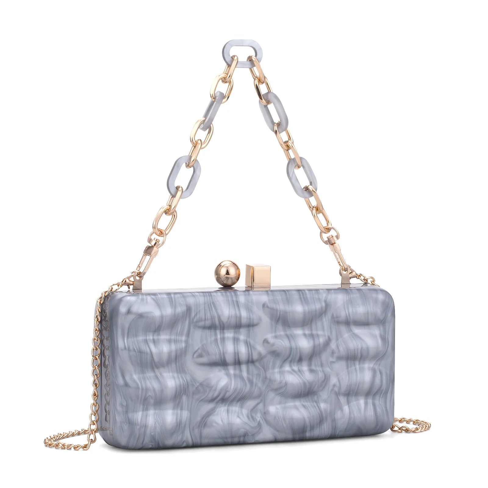 Luxury Evening Bag For Women Elegant Acrylic Hard Surface Ladies Clutch 5 Color Hangbag Party Wedding Shoulder Bags 2024 Fashion