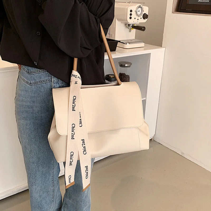 Tote Bag for Women 2024 PU Leather Purse and Handbag Lady Fashion Casual Solid Color Large Capacity Shoulder Bag