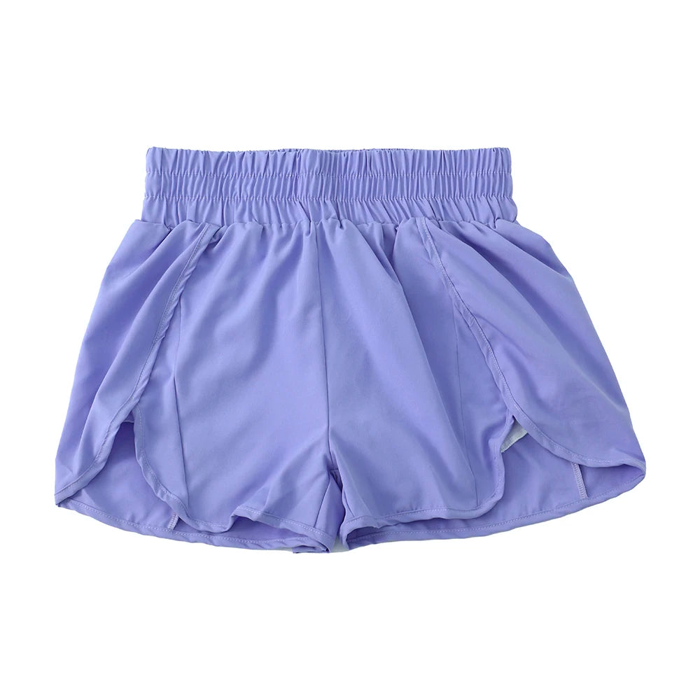 Women's Athletic Shorts High Waisted Running Shorts Pocket Sporty Short Gym Elastic Workout Shorts Quick Dry