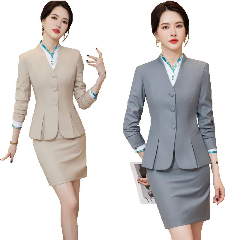 Women Business Skirt Suits Spring Formal Uniform Styles Blazers Feminino for Women Professional Office Work Wear Outfits Set