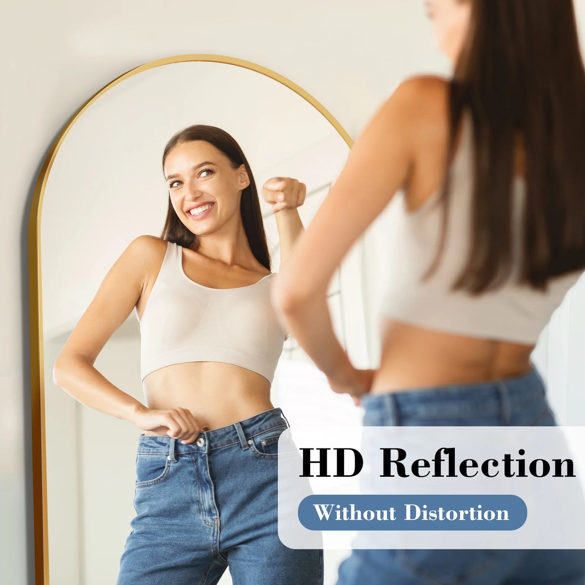 56"x21" Full Length Mirror with Aluminum Alloy Frame