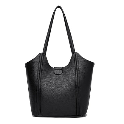 Elegant Women's Handbag Quality Leather Top-Handle Bag Ladies Solid Color Shoulder Crossbody Bag Casual Tote Purse Messenger Sac