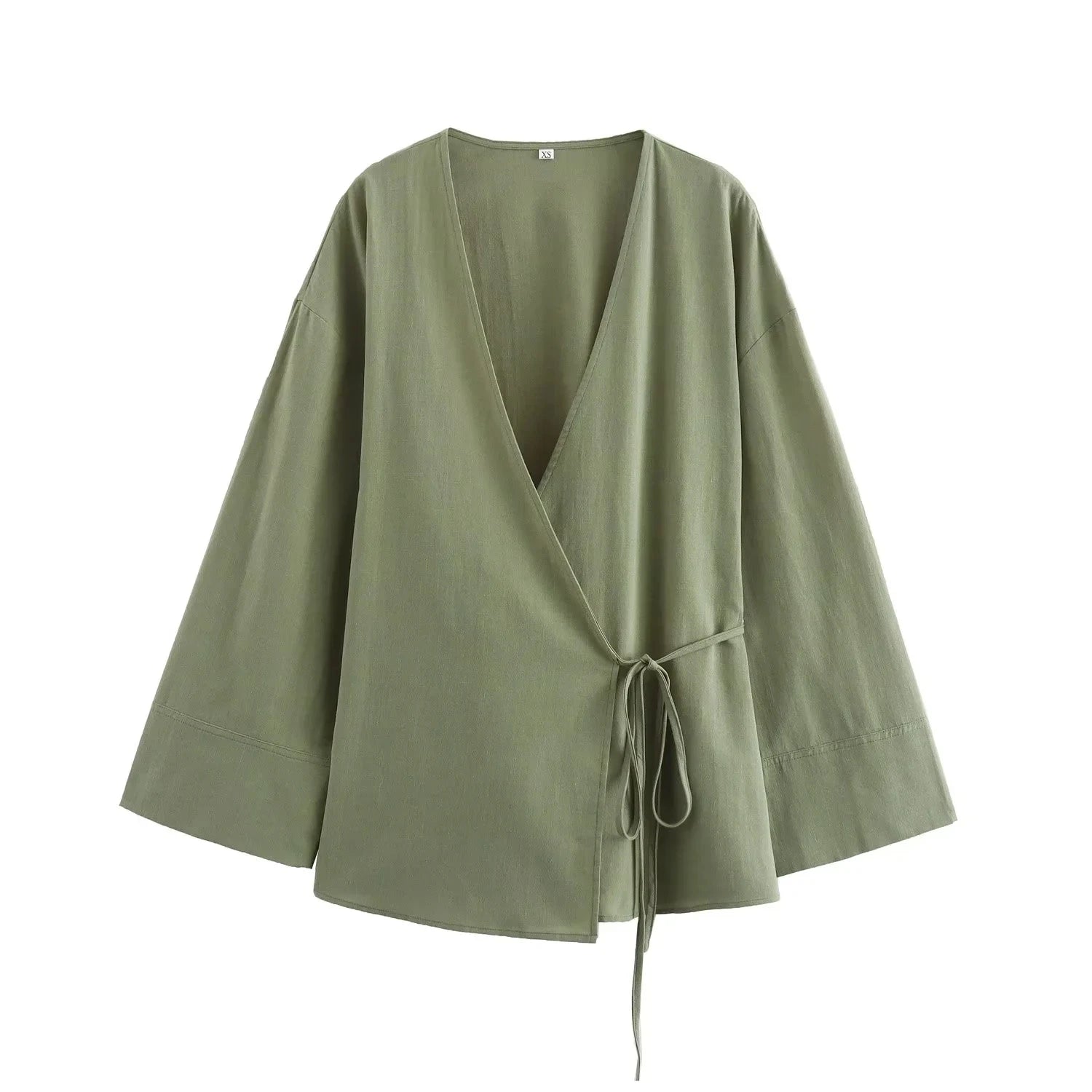 HXAO Woman Pants Set Two Pieces Tied Kimono Long Tops Pajama Baggy Pants Suits Summer Long Sleeve Women's Top And Bottom Set