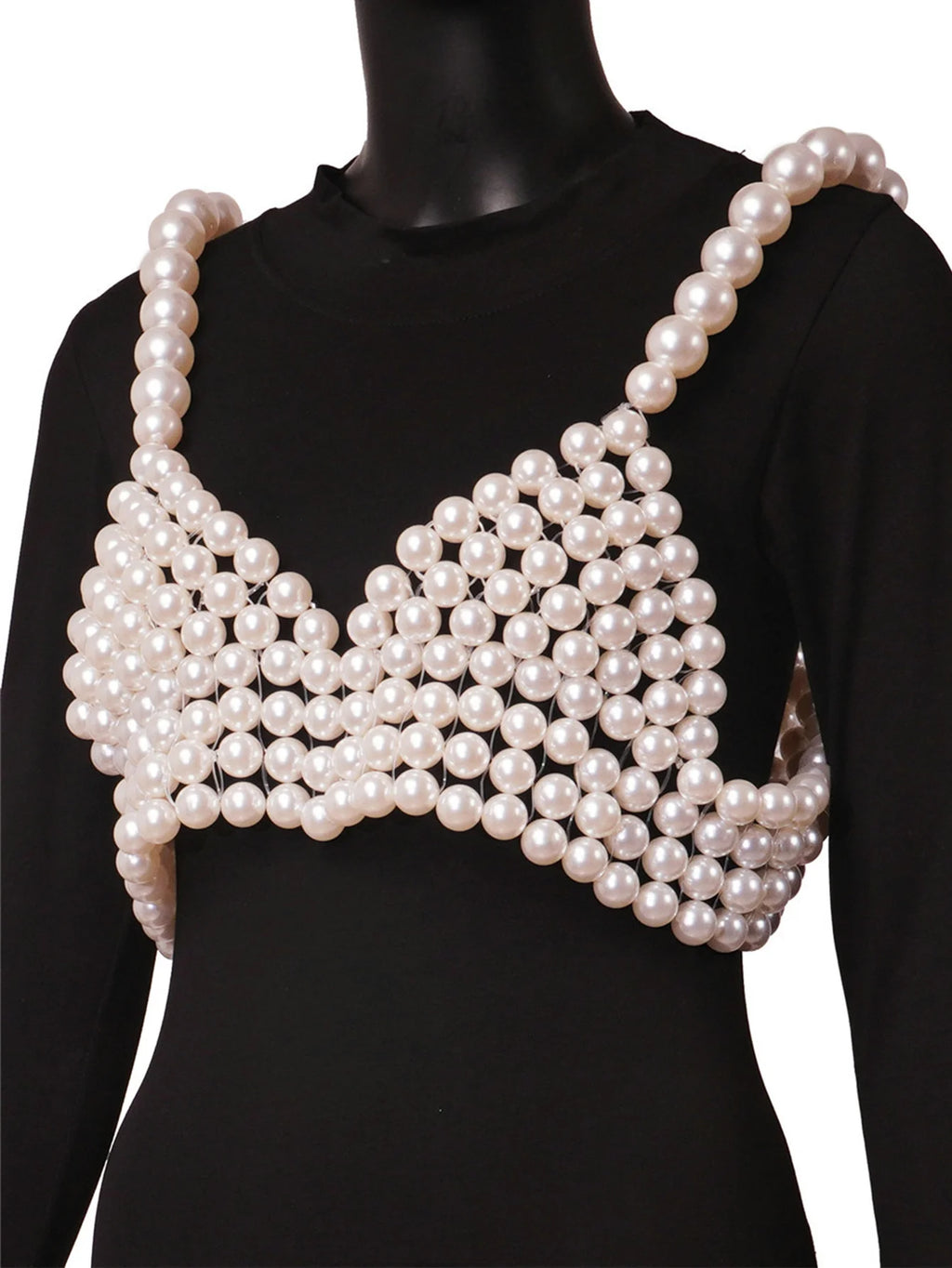 Sexy see through halter pearl corset crop top women 2025 summer festival outfit beach club party top cropped tanks womens tops