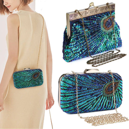 Evening Clutch Bags Fashion Women Elegant Silver Gold Shiny Handbag Wedding Party Long Purses Banquet Clutch Purses Shoulder Bag