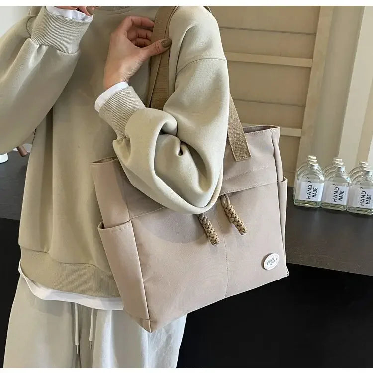 Tote Bags Japanese City Tote Bag Large Fashion College Female Shoulder University Designer Oxford Women Shopping Korean Popular