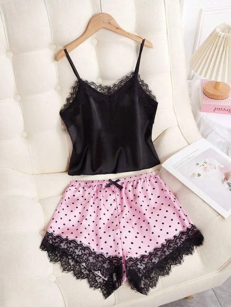 Bowknot Pyjamas Shorts Set