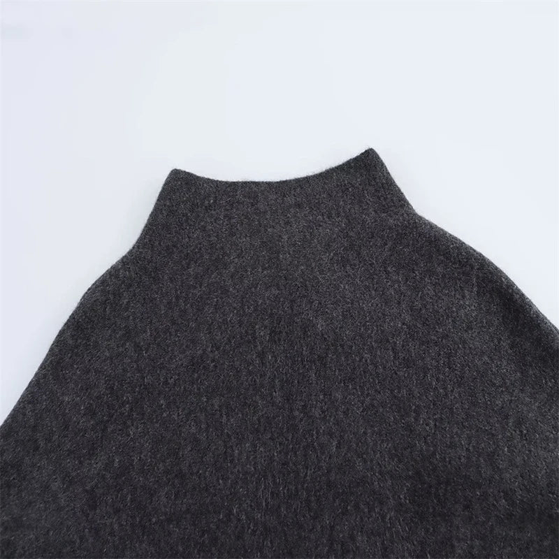 Women's Shawl Wrap Poncho Cape Cardigan Shawls for Fall Winter Spring Loose Stand Collar Asymmetric Knitted Cape Jacket