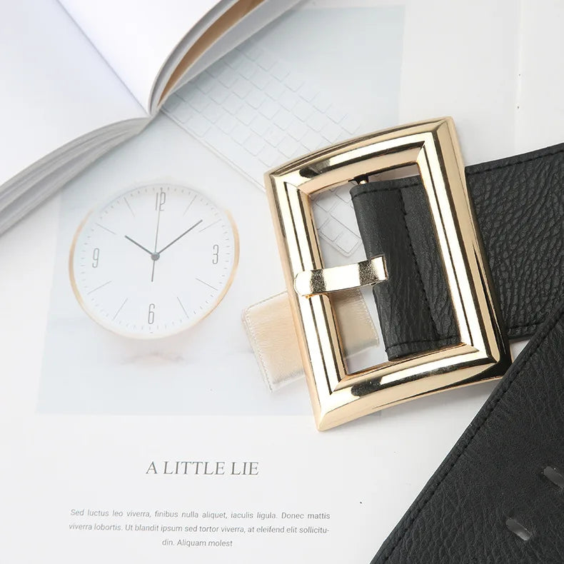 Trend New Big Belts for Women Waist Corset BeltWide Elastic Cummerbunds Black StretchPlus Size Belt Dress Fashion Ladies Wear