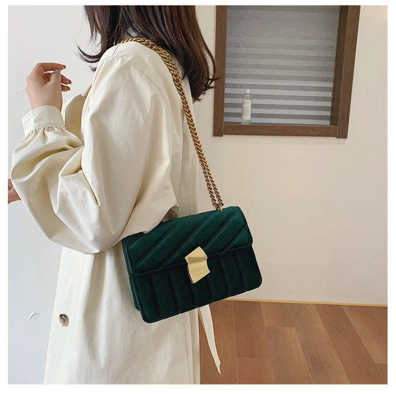 2025 Luxury Handbags Women Bags Designer Shoulder Vintage Velvet Chain Evening Clutch Bag Messenger Crossbody Bags for Women