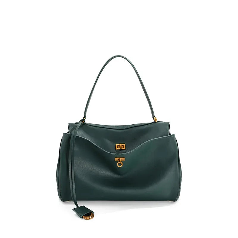 Rodeobag leather handbag, single shoulder crossbody bag, large capacity women's commuting high-end tote bag