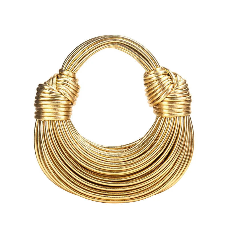 Handbags For Women Handwoven Noodle Bags Rope Knotted Pulled Hobo Silver Evening Clutch