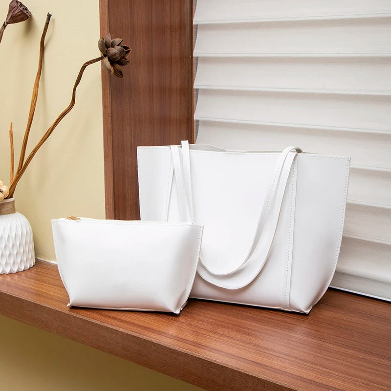 Tote Bags Simple and large-capacity fashion shoulder women's bag solid color minimalist style fashion tote bag travel light and