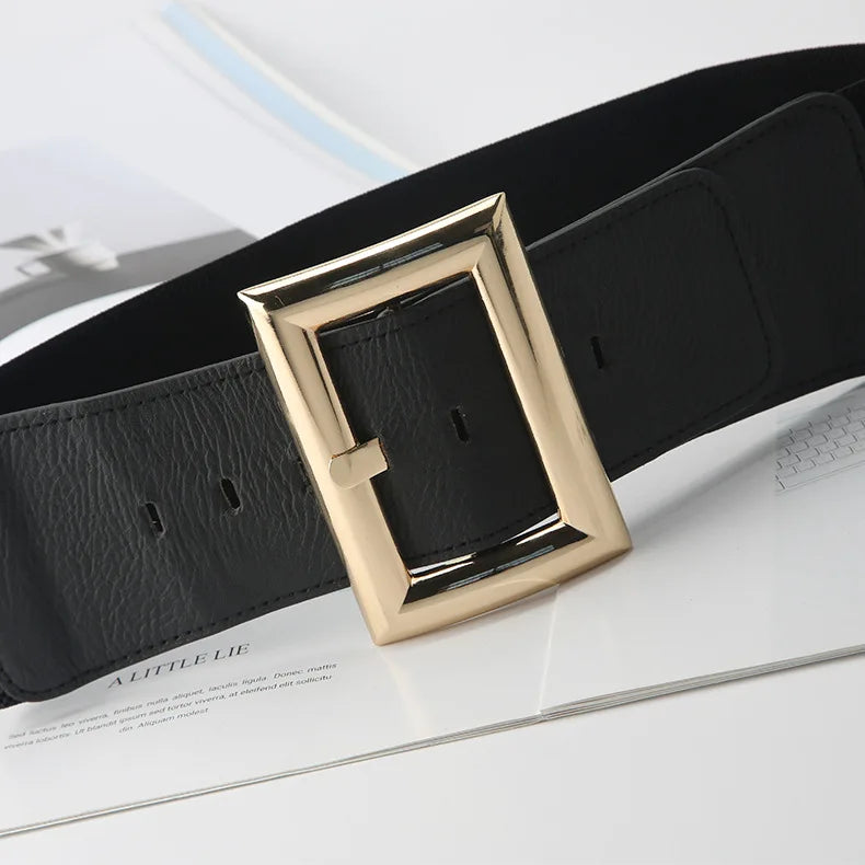 Trend New Big Belts for Women Waist Corset BeltWide Elastic Cummerbunds Black StretchPlus Size Belt Dress Fashion Ladies Wear