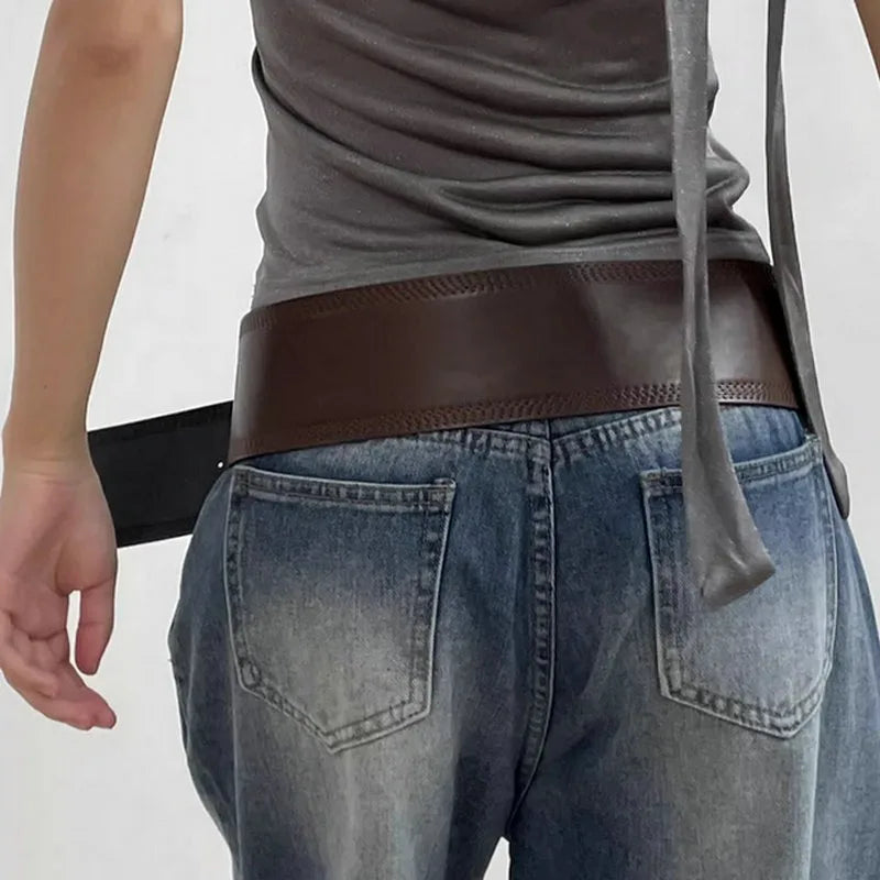 Desinger Belts For Women Vintage Wide Waistband Plus Size Western Cowgirl Cowboy Goth Y2k Brown Middle Ages Fashion Belt Female