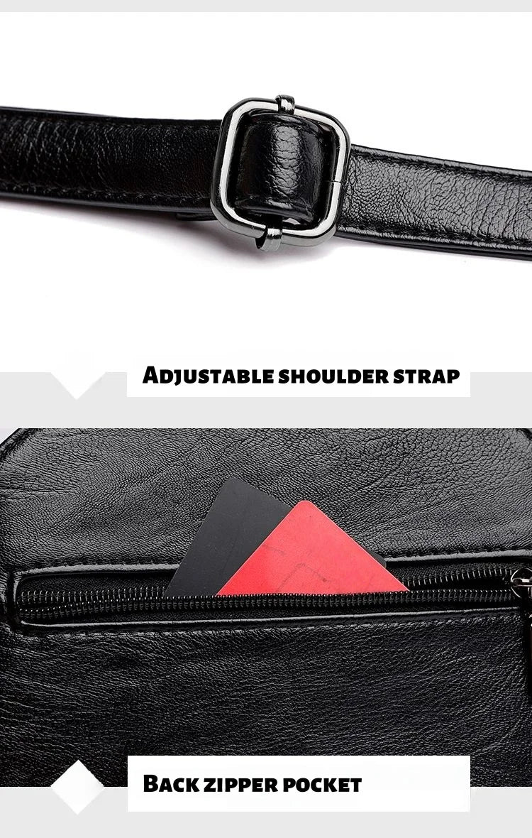 Pu crossbody bag with multi-pocket design, fashionable and versatile, suitable for daily outings as a shoulder bag