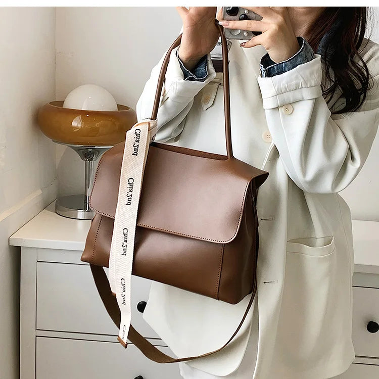 Tote Bag for Women 2024 PU Leather Purse and Handbag Lady Fashion Casual Solid Color Large Capacity Shoulder Bag
