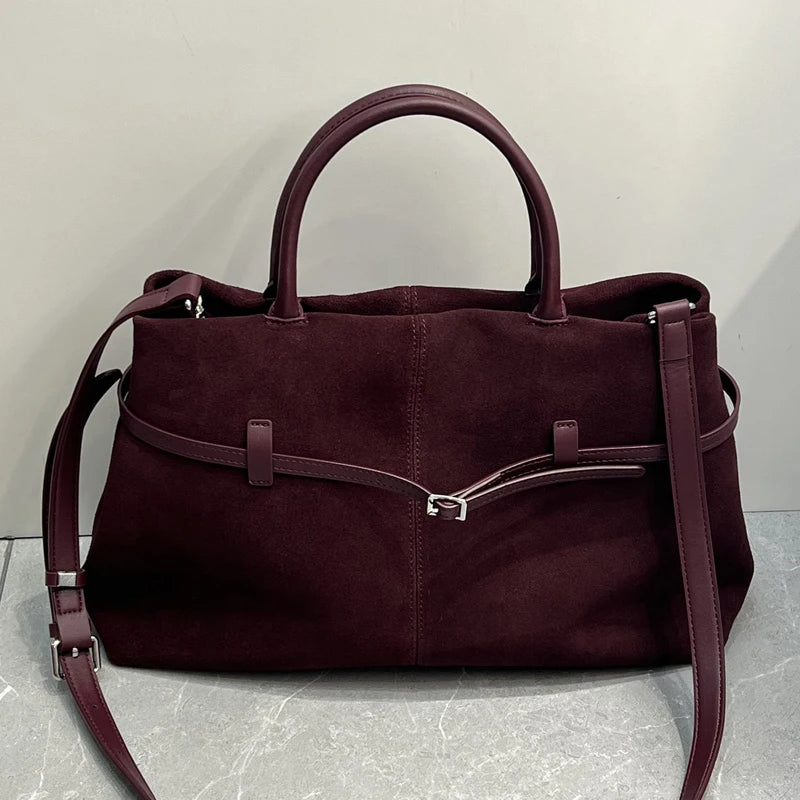 Genuine Leather Le Cambon 35 Tote Bags For Women Luxury Designer Handbag And Purses 2024 New In Cowhide Belt Top Handle Shoulder