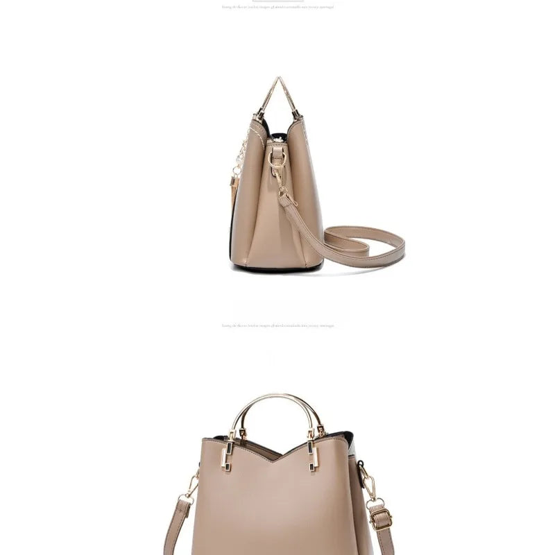 Fashionable handbag Korean color-blocking large capacity women's bag fashionable one-shoulder crossbody bag bucket bag