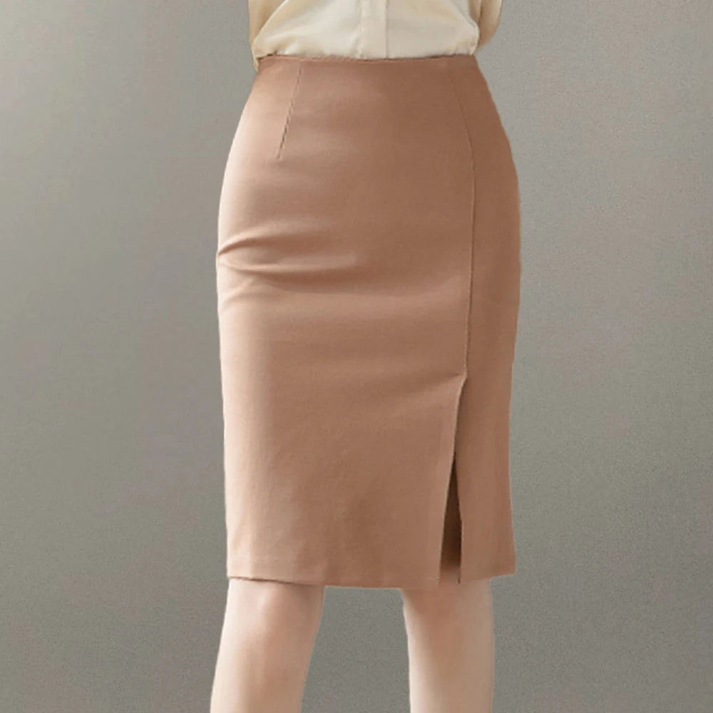 Elegant All-Match High Waist Slim Women Skirts Simple OL Style Office Lady Pencil Skirt Female Classic Vintage Wrap Bottoms