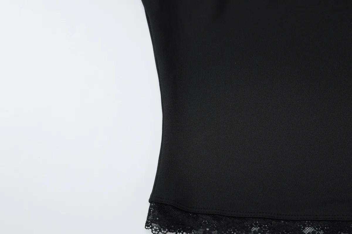 FDYOUI Lace Patchwork Long Sleeve T-shirts Streetwear Y2K Woman Clothes Casual Fashion Square Collar Slim Pink Tee Shirt Tops