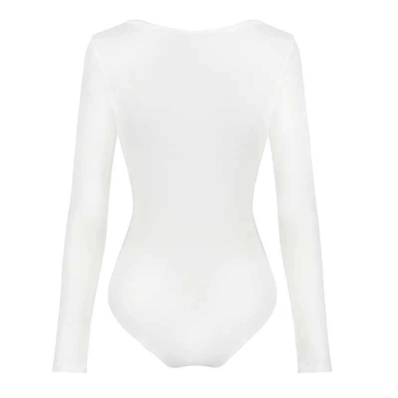 Sexy Bodysuits Shapeswear for women V-Neck Long Sleeve Tummy Control Slimming Abdomen Corset