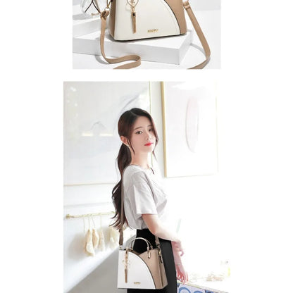 Fashionable handbag Korean color-blocking large capacity women's bag fashionable one-shoulder crossbody bag bucket bag