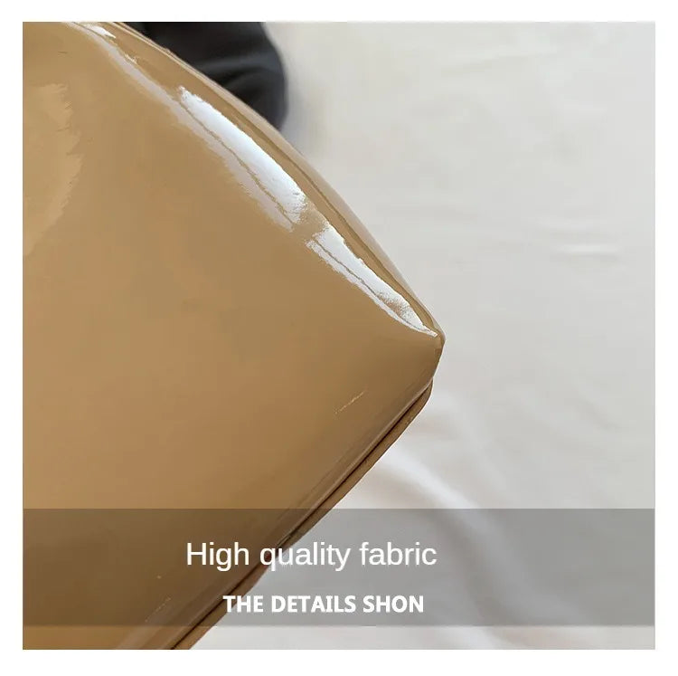 Trendy Designer Solid Shoulder Bags for Women Handbags and Purses 2024 New Fashion Patent Leather Underarm Ladies Tote Bags