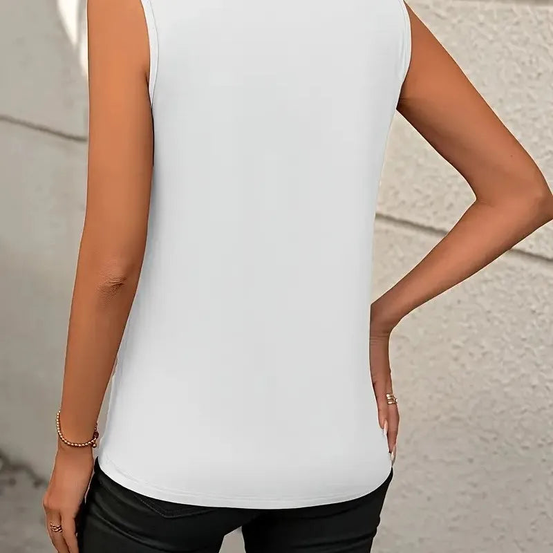 Women's Tank Top 2024 Summer Casual Splicing Cotton O Neck Loose Elegant Sleeveless Tops Women T Shirt Blusa Streetwear Clothing