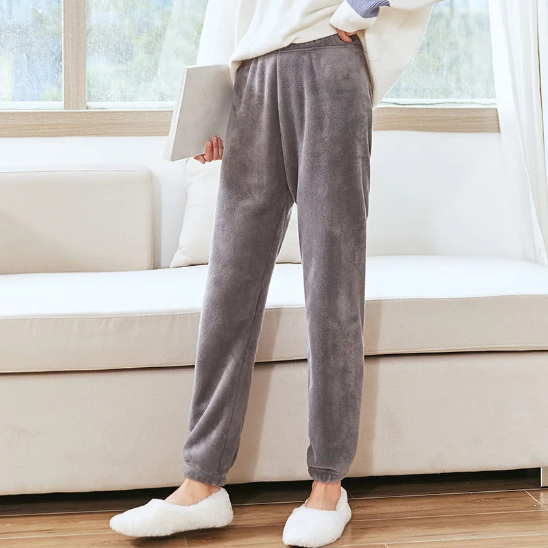 ITOOLIN Women Cashmere Pajama Sets Autumn Winter Woolen Pullovers And Pants 2 pieces Sets For Women Underwear Thermal Sets 2023
